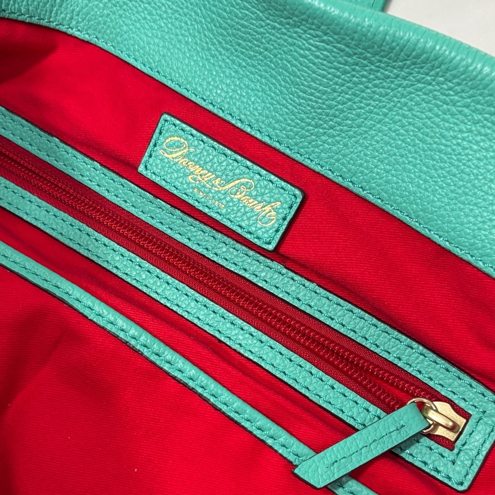 Dooney & Bourke Turquoise Leather Shoulder Bag with Gold Hardware - Picture 8 of 17